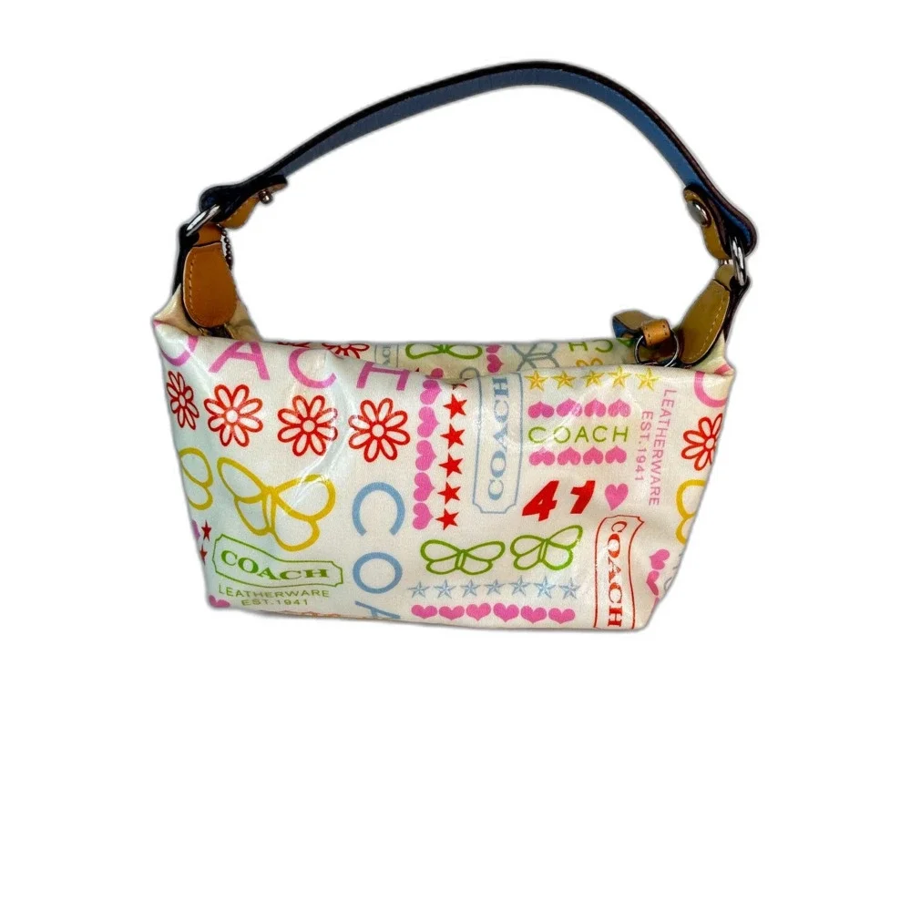 Coach Y2K Rainbow Scribble/Graffiti Doodle Butterfly Multicolor Mini Demi Bag